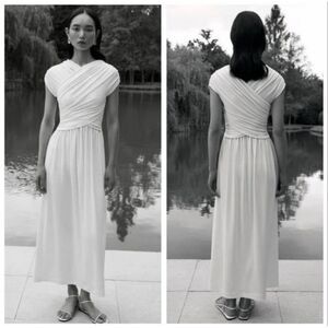 TOVE Freja Gathered Crisscross Midi Dress 38